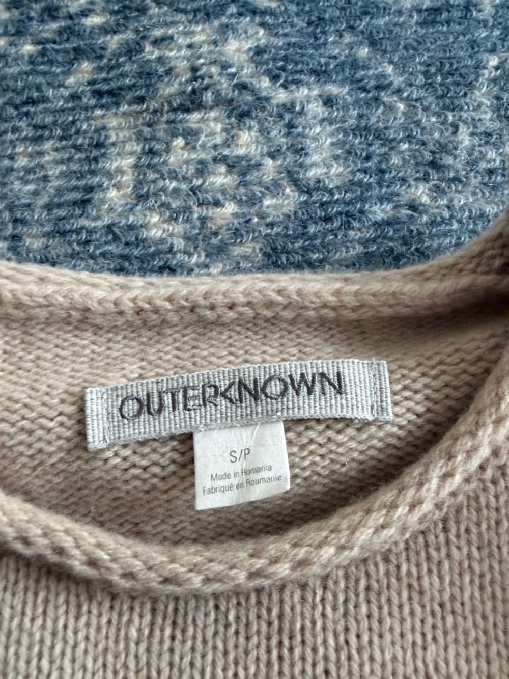 Outerknown Light Taupe Eyelet Crew Sweater - Picture 2 of 2
